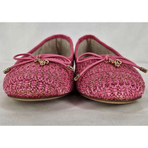 SAM EDELMAN GIRL’S FELICIA PINK WOVEN BALLET FLATS — SIZE 13 • CHIC & COMFY - Picture 11 of 13